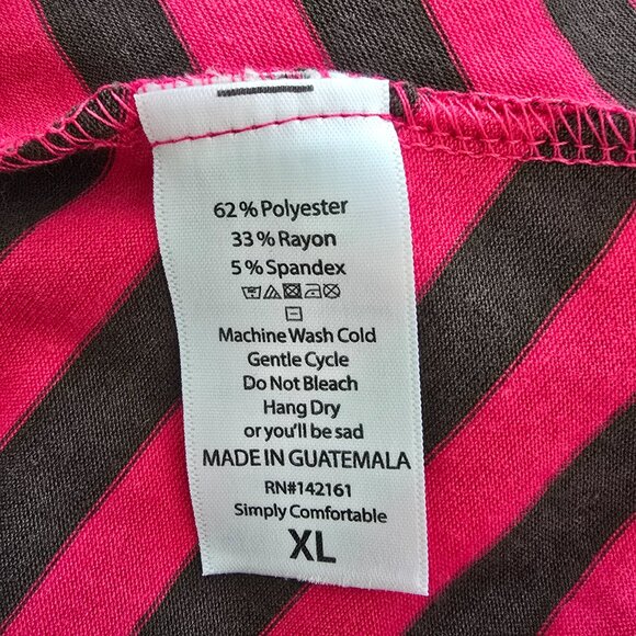 Pink and Gray Stripe Maxi Skirt, Size: XL - Picture 8 of 8